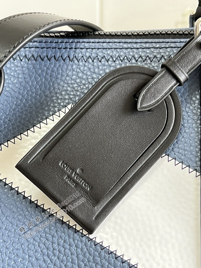 LV專櫃2023新款Keepall Bandoulière50旅行袋 M59922拼色 路易威登大號LV字母拼色旅行包 dn1117